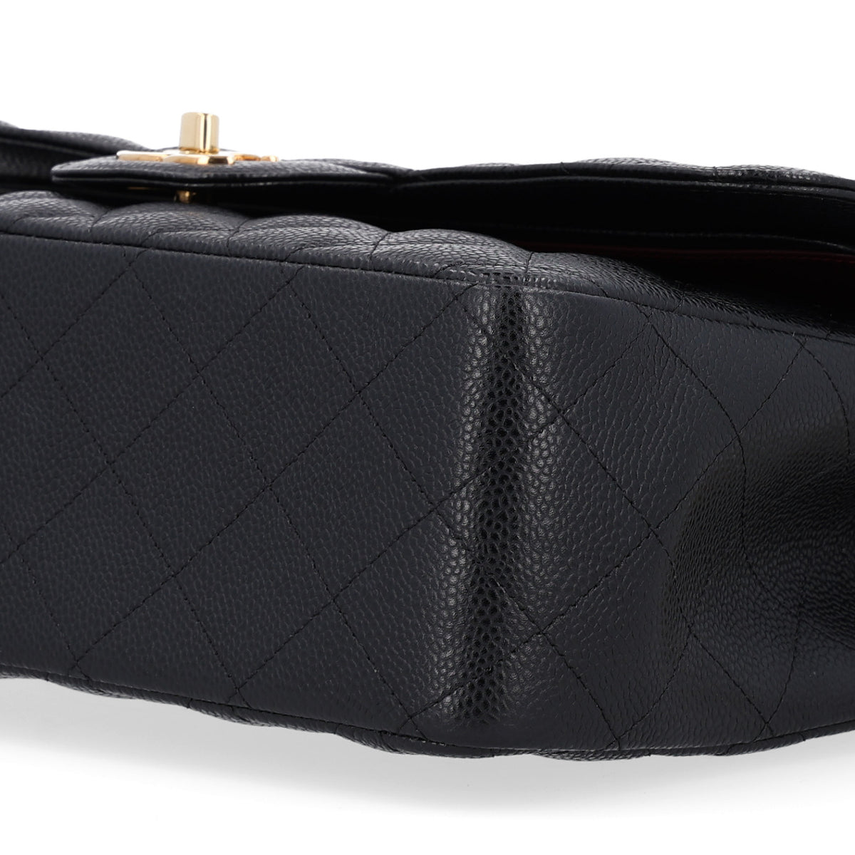 Caviar Quilted Jumbo Double Flap Black