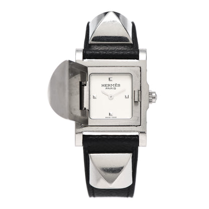 Hermes Stainless Steel Epsom 23mm Medor Quartz Watch Noir 1 of 6