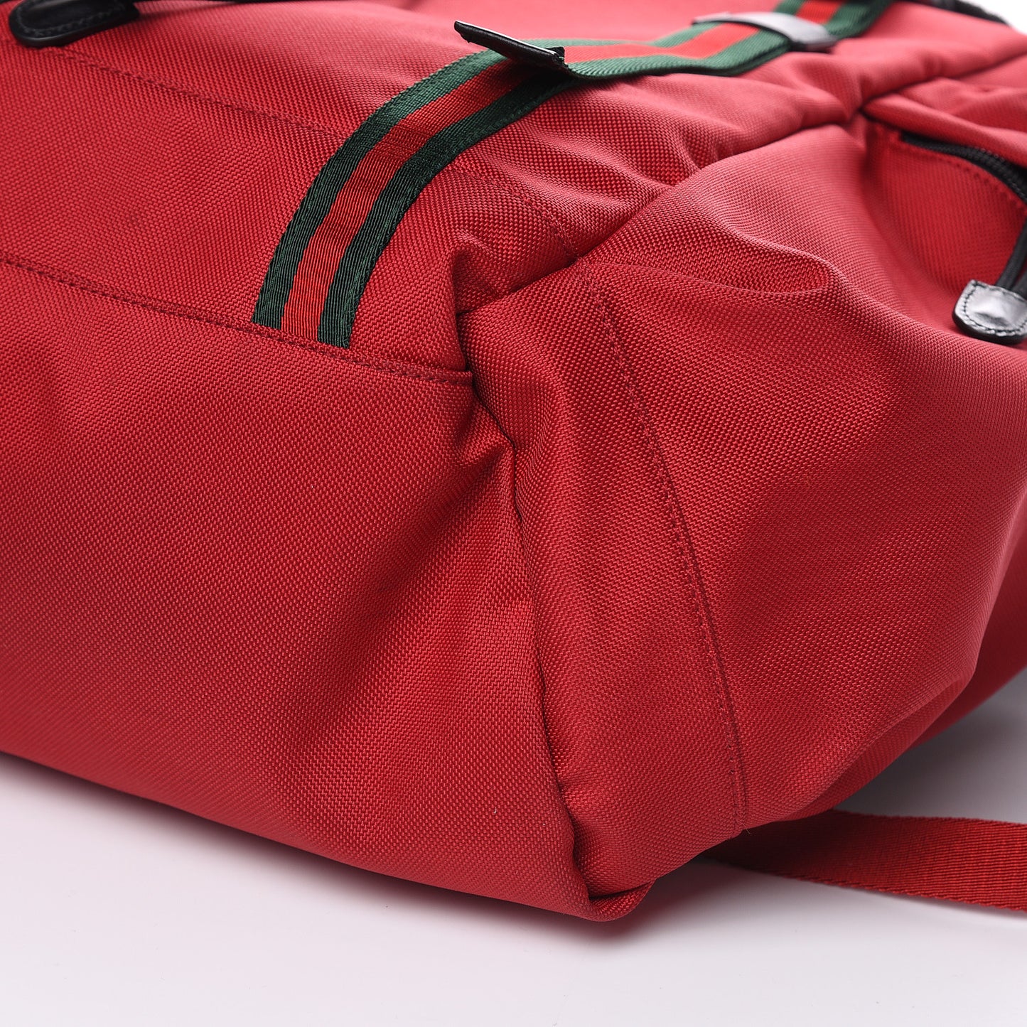 Techno Canvas Web Double Buckle Backpack Red
