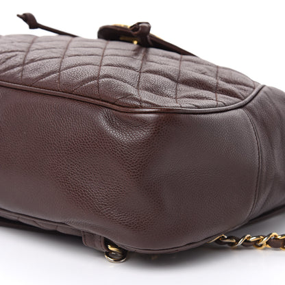 Chanel Caviar Quilted CC Backpack Brown 10 of 12