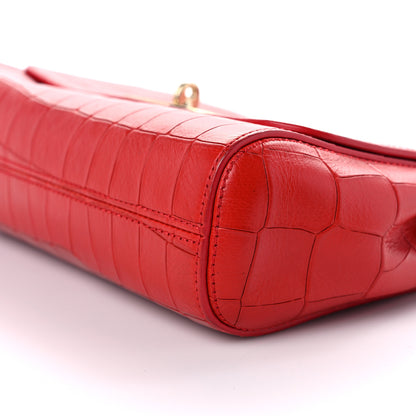Mulberry Nappa Crocodile Embossed Small Lily Flap Red 8 of 16