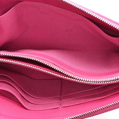 Chanel Caviar Quilted Enamel Zipped Clutch  Pink 5 of 11