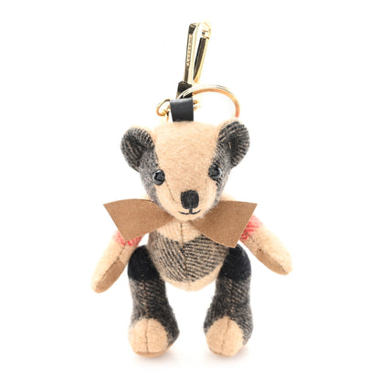 Burberry Cashmere House Check Thomas Bear Bag Charm Camel 1 of 4