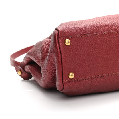 Fendi Cuoio Romano Selleria Medium Peekaboo Iconic Satchel Red 9 of 10