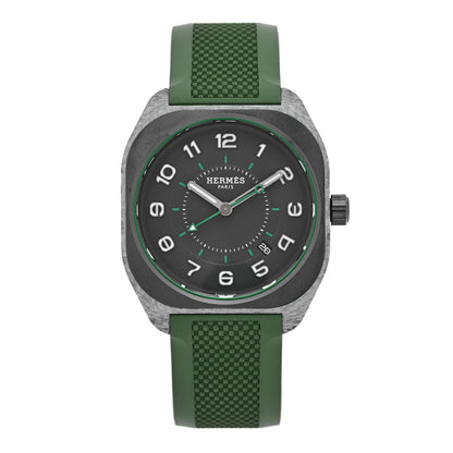Hermes Glass Fiber Ceramic Rubber 39mm H08 Automatic Watch Vert 1 of 5