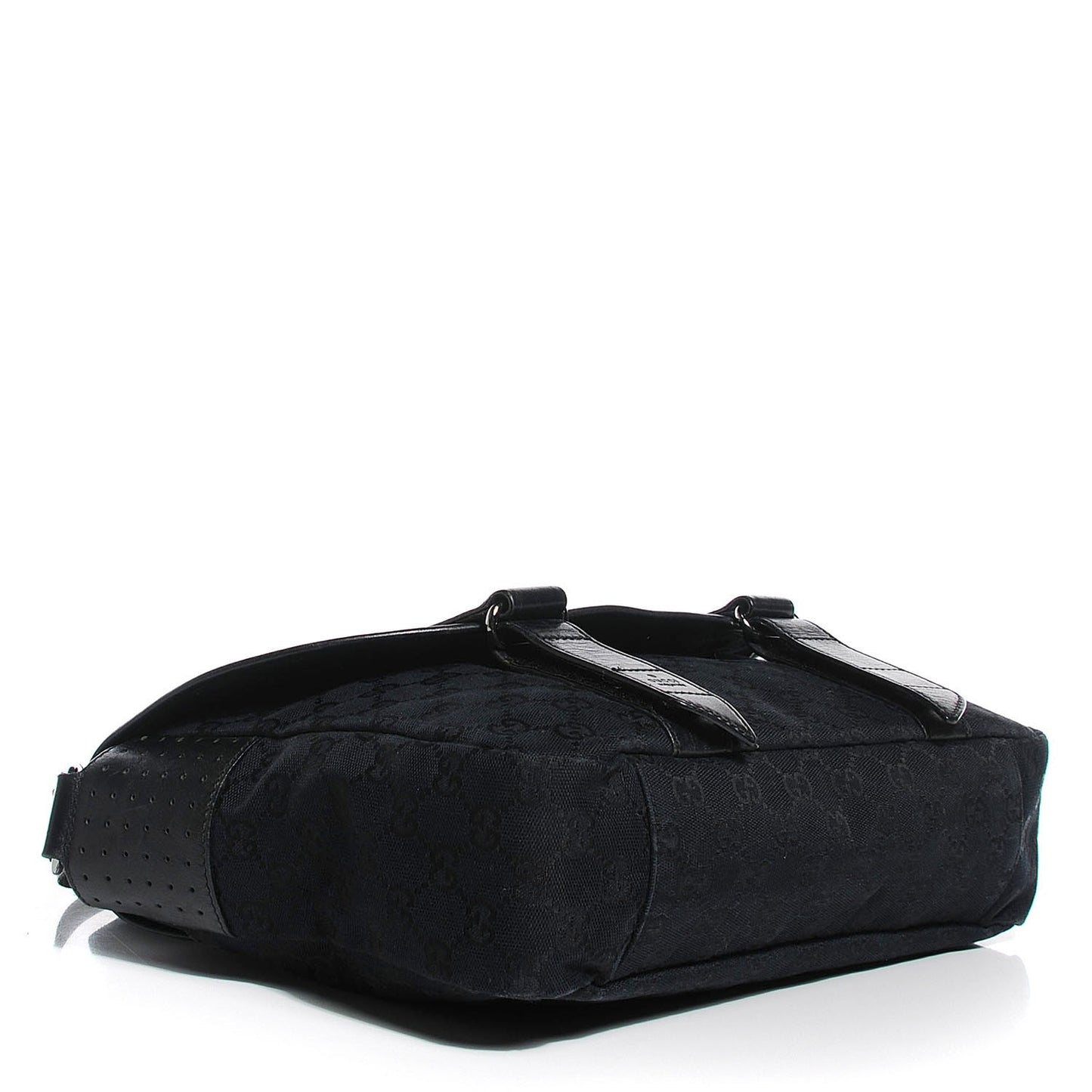 Monogram Medium Double Buckle Flap Messenger Bag Black