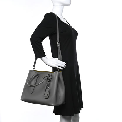 Prada Saffiano Cuir Large Double Bag Marmo Salvia 2 of 8