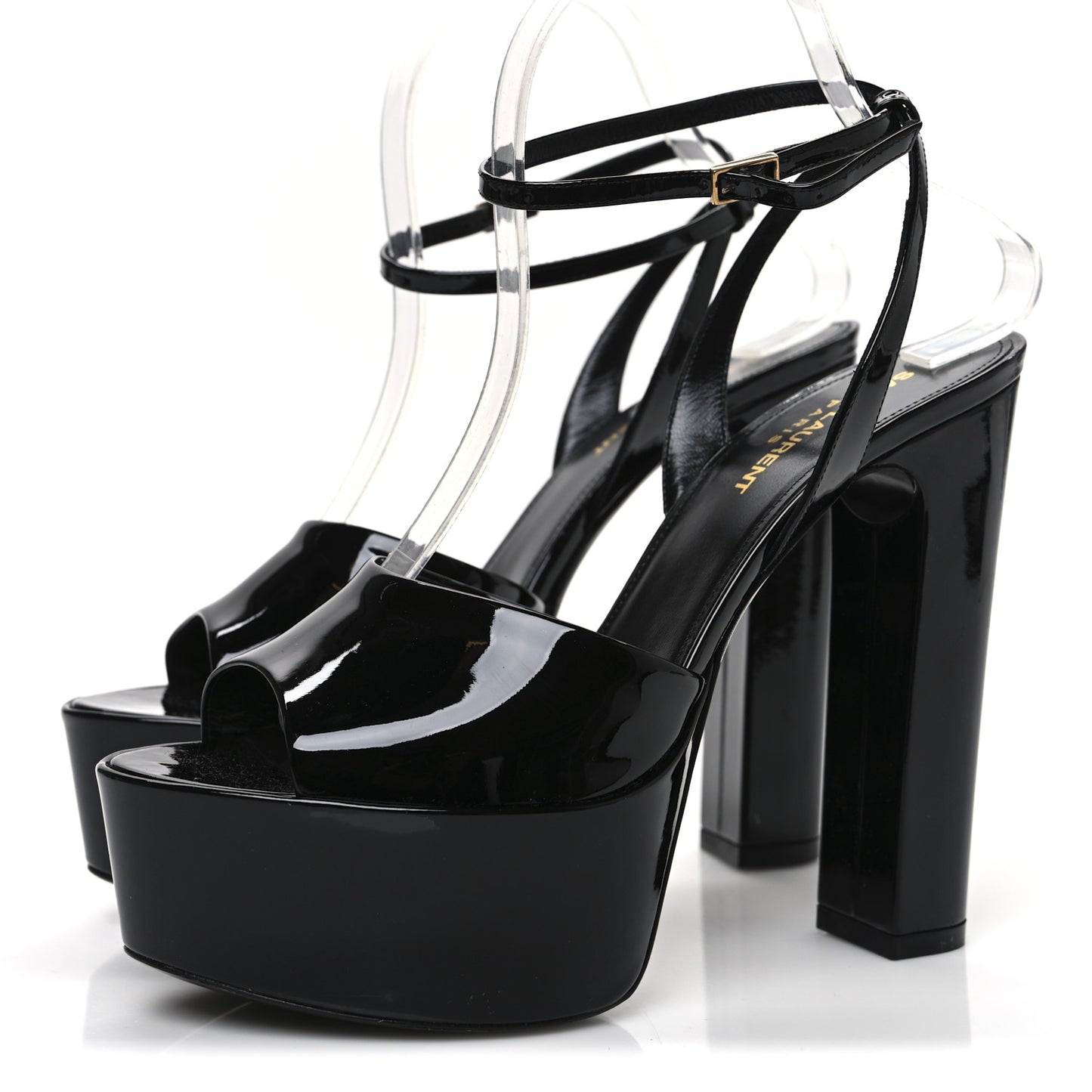 Patent Jodie 95 Platform Sandals 38.5 Black