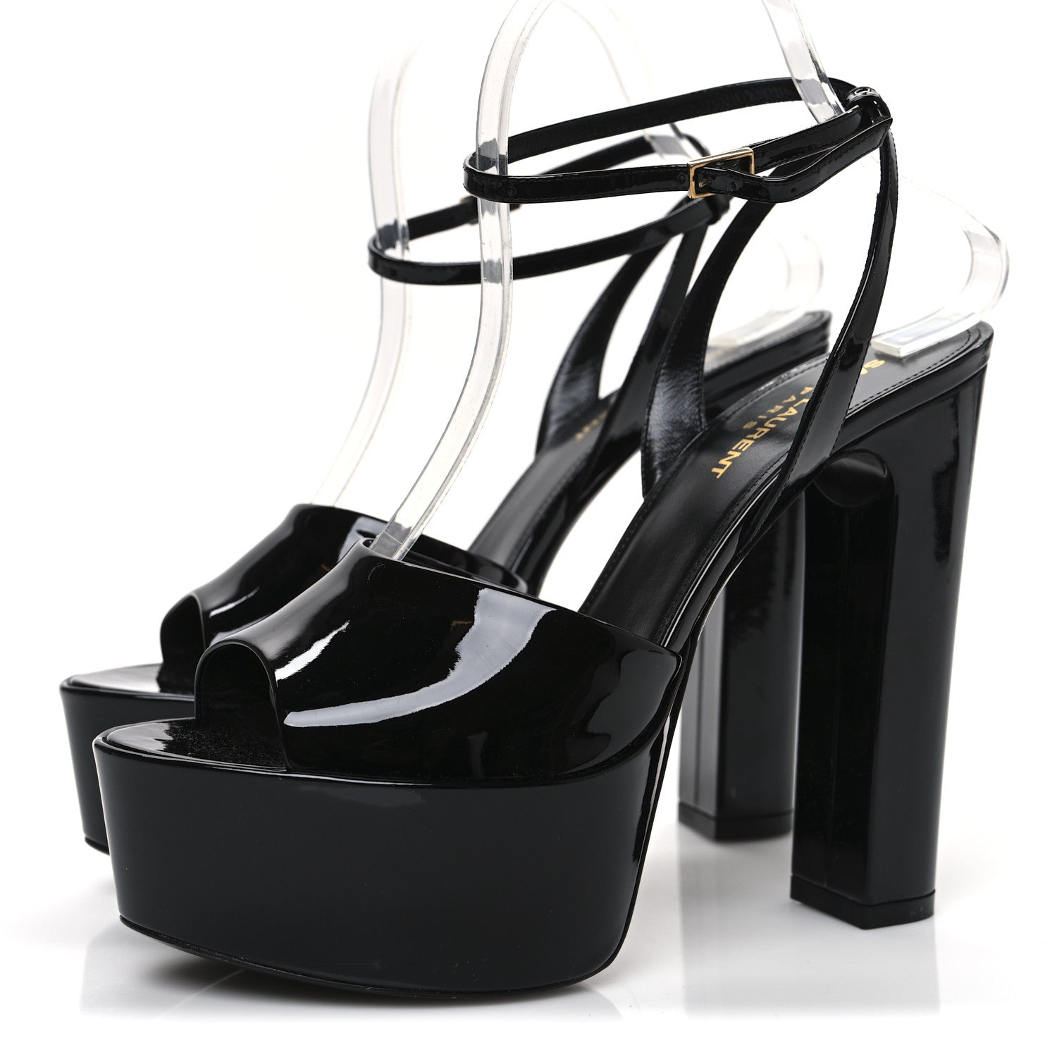 Saint Laurent Patent Jodie 95 Platform Sandals 38.5 Black 4 of 10