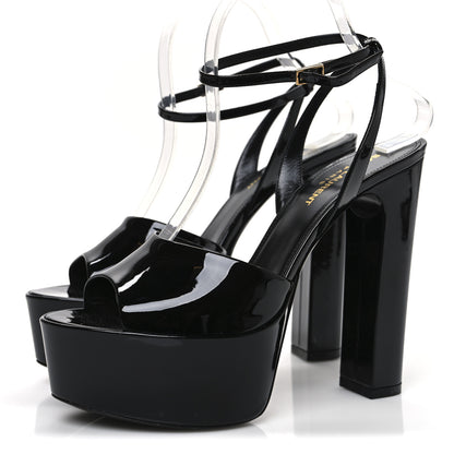 Saint Laurent Patent Jodie 95 Platform Sandals 38.5 Black 4 of 10