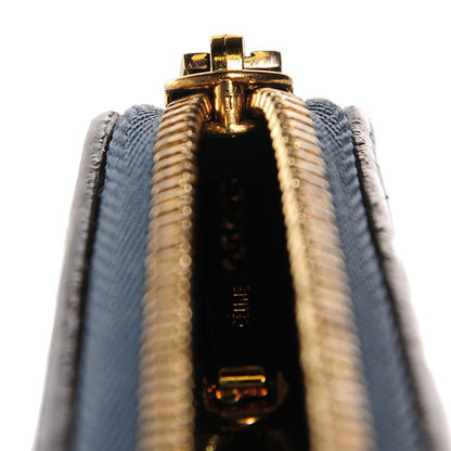 Celine Lizard Large Zip Around Multifunction Wallet Blue 9 of 9