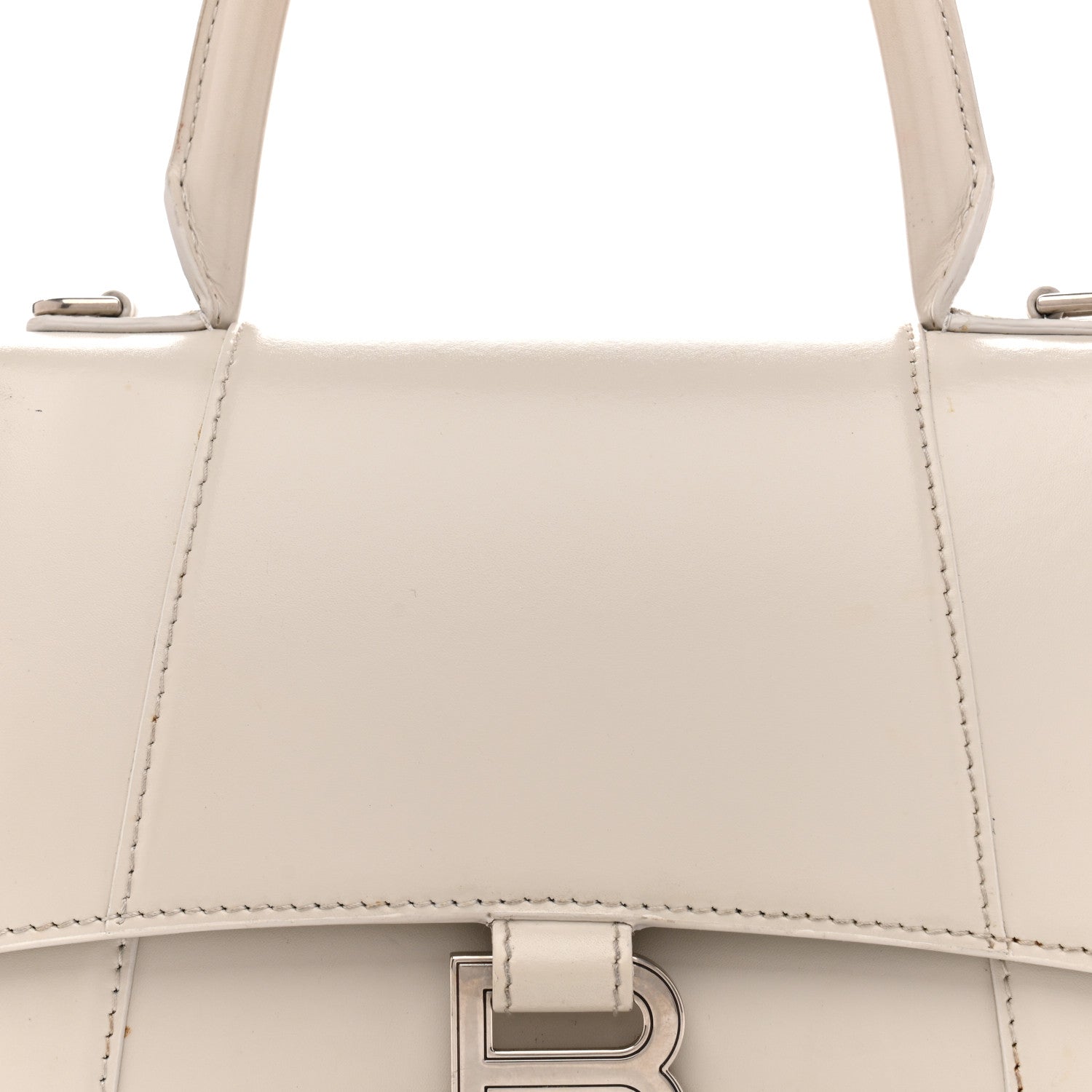 Balenciaga Shiny Box Calfskin Small Hourglass Top Handle Bag Chalky White 9 of 18