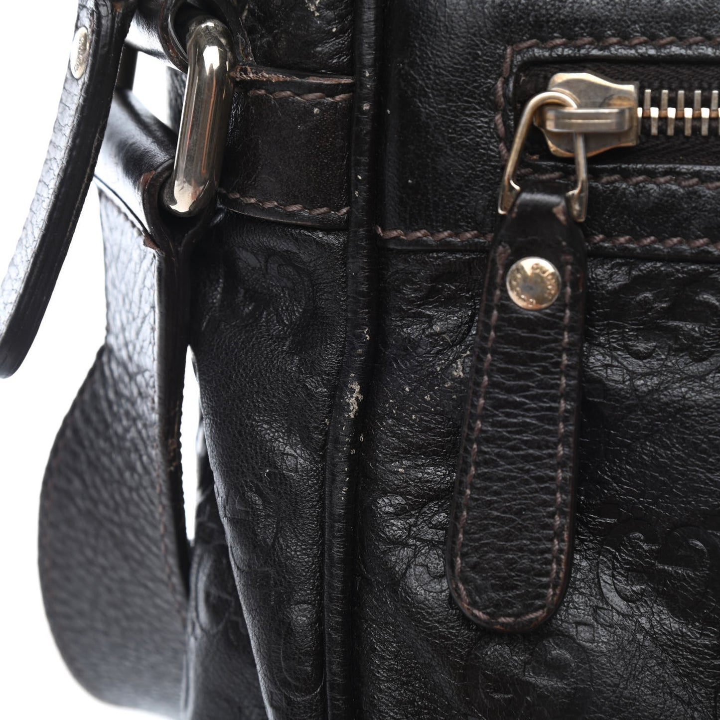 Guccissima Flat Messenger Bag Dark Brown