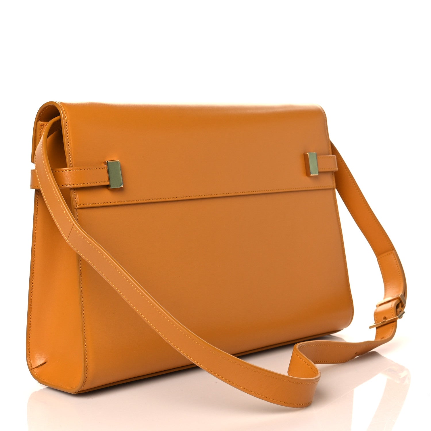 Saint Laurent Smooth Calfskin Manhattan Baguette Cheddar 2 of 9