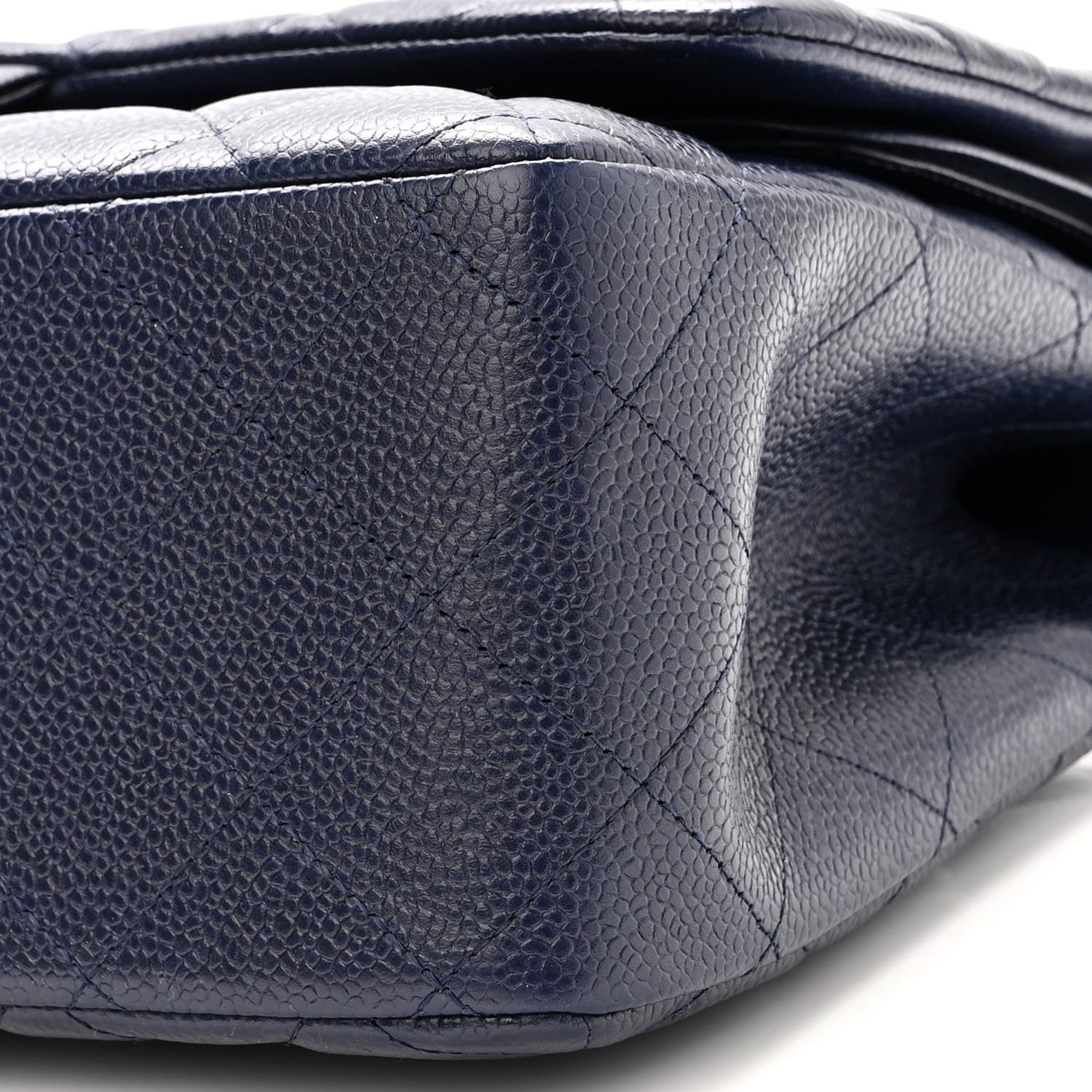 Chanel Caviar Quilted Jumbo Double Flap Navy Blue 9 of 11