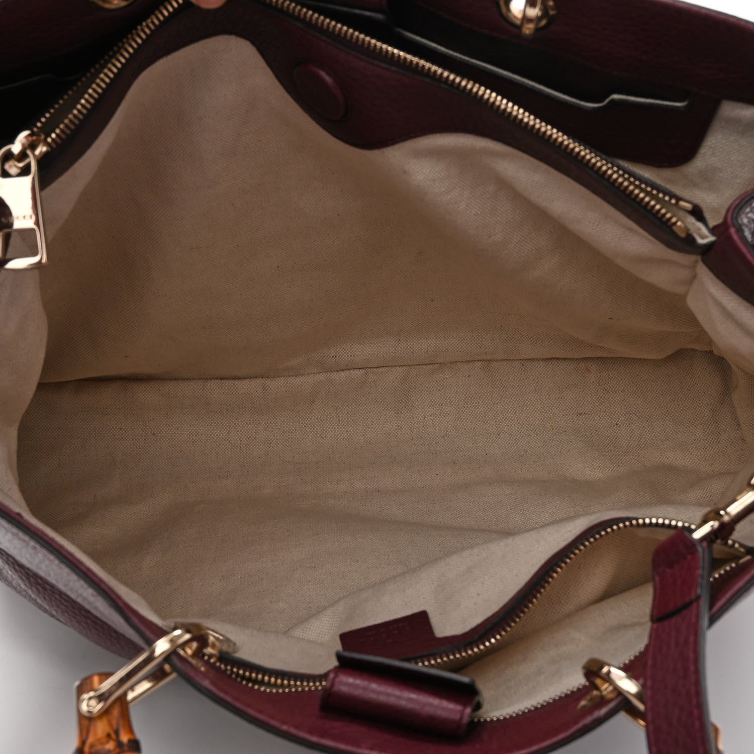 Gucci Calfskin Large Bamboo Shopper Tote Burgundy 4 of 9