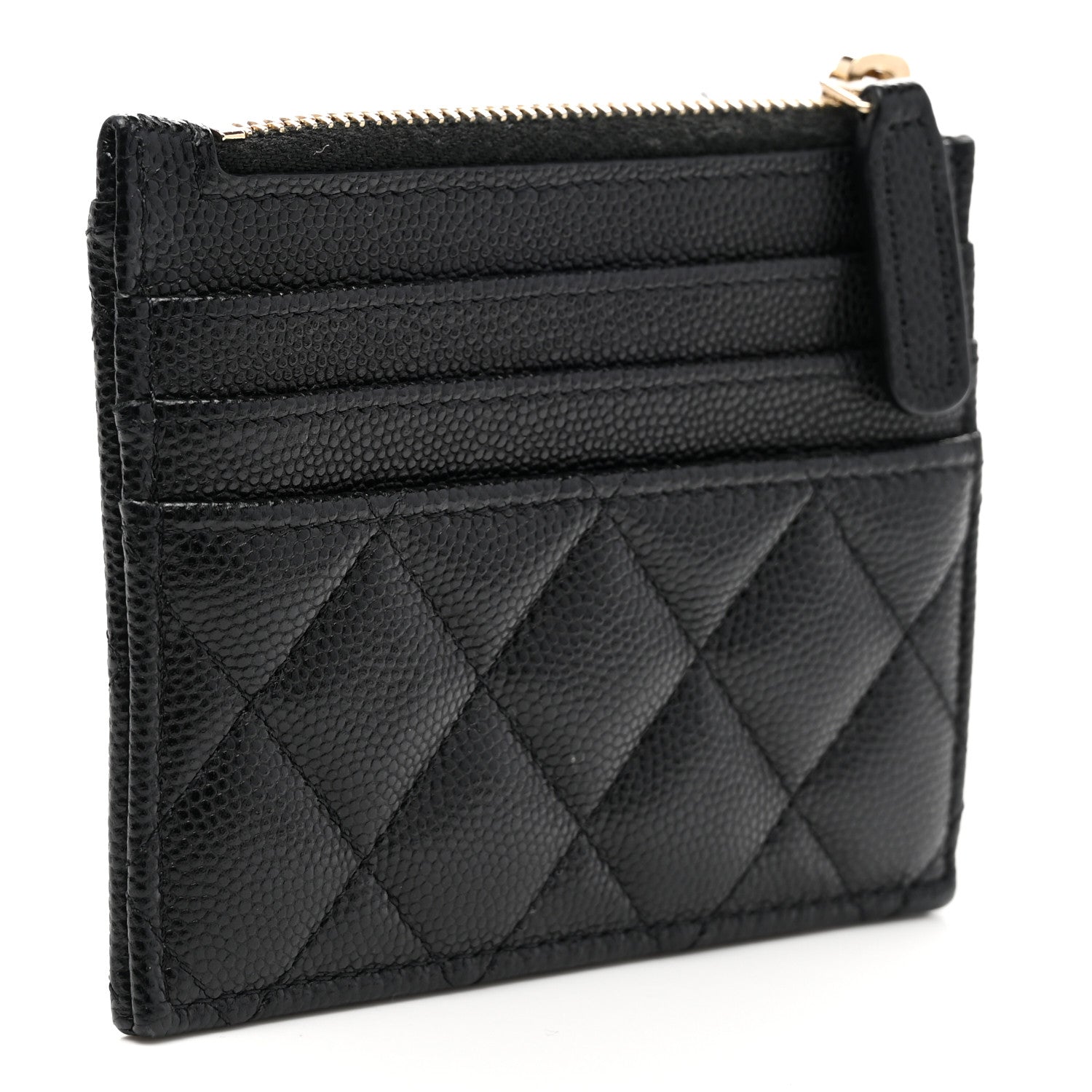 Chanel Caviar Quilted CC Zip Card Holder Black 3 of 8