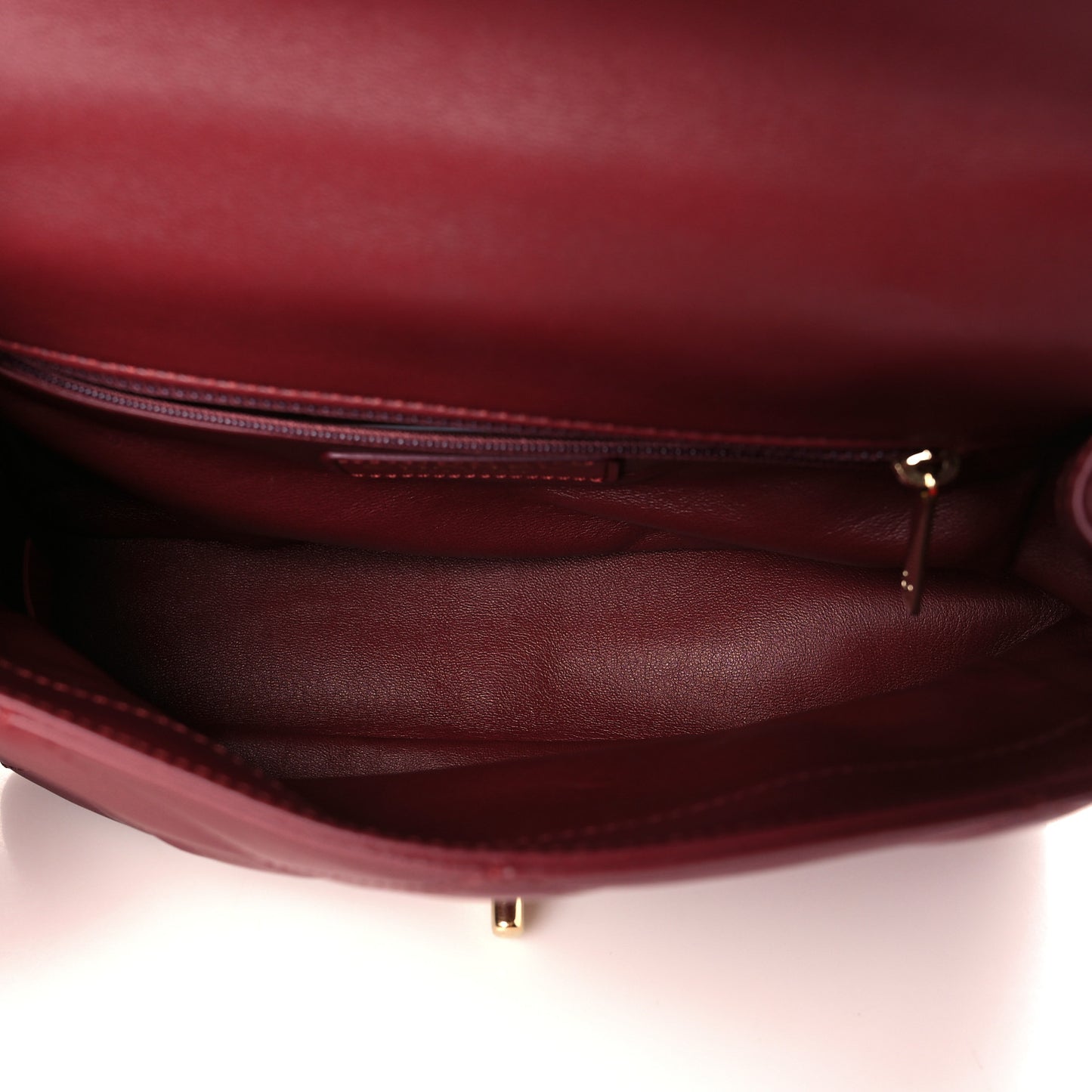 Lambskin Quilted Small Easy Carry Flap Burgundy
