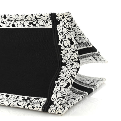 Christian Dior Canvas Embroidered Medium Ornamental Cornely Effect Book Tote Black White 9 of 9