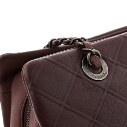 Chanel Calfskin Quilted Tote Burgundy 12 of 13