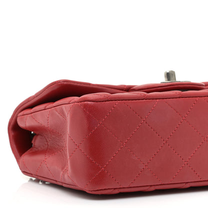 Chanel Lambskin Quilted Mini Rectangular Flap Red 5 of 12