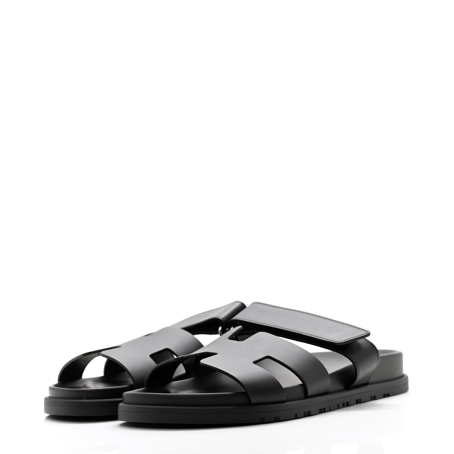 Hermes Calfskin Womens Chypre Sandals 39 Black 3 of 9