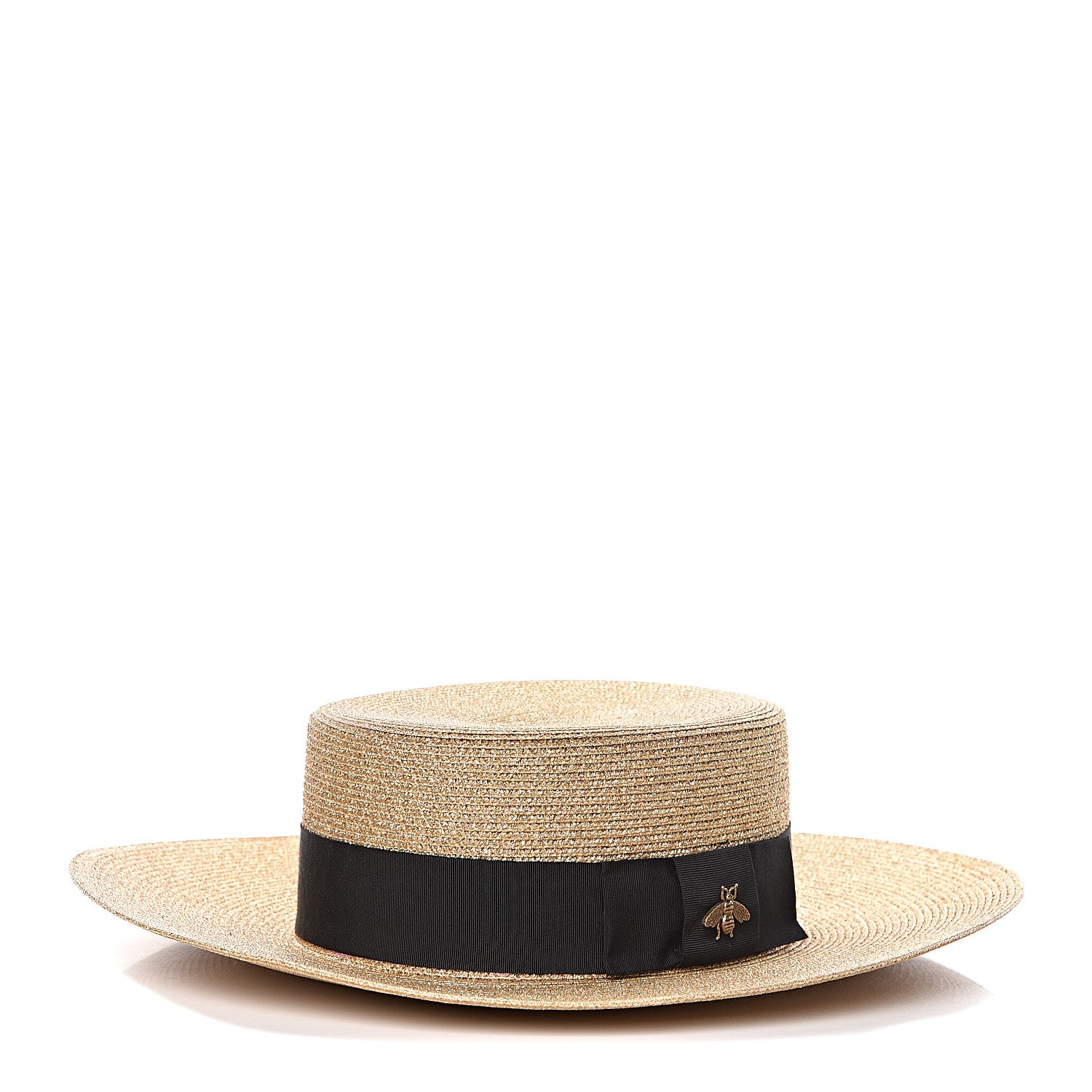 Gucci Lame Papier Hat M Black Gold 1 of 8