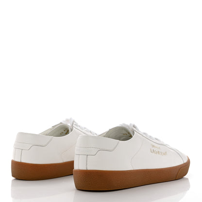 Saint Laurent Calfskin Embroidered Mens Court Classic Sneakers 44 White 4 of 11