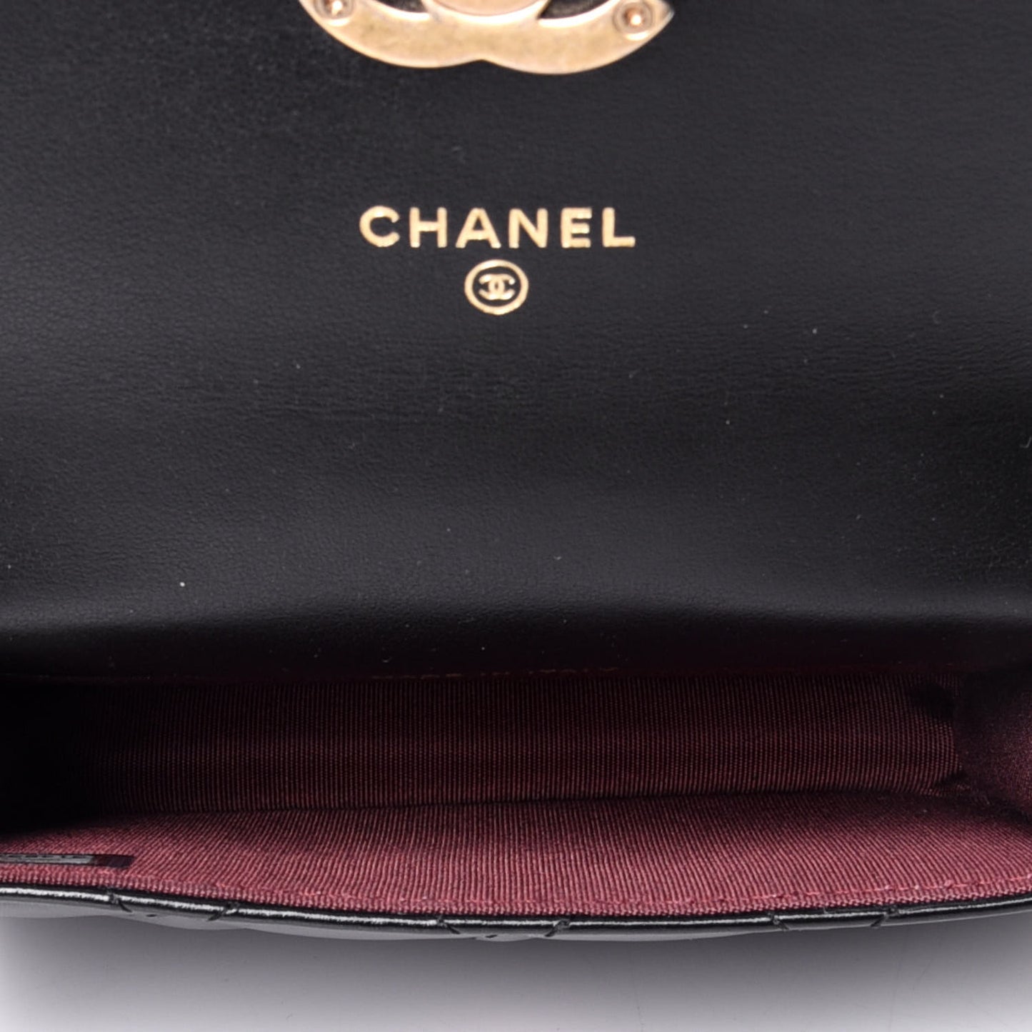 Calfskin Quilted Perfect Fit Coin Purse With Chain Black