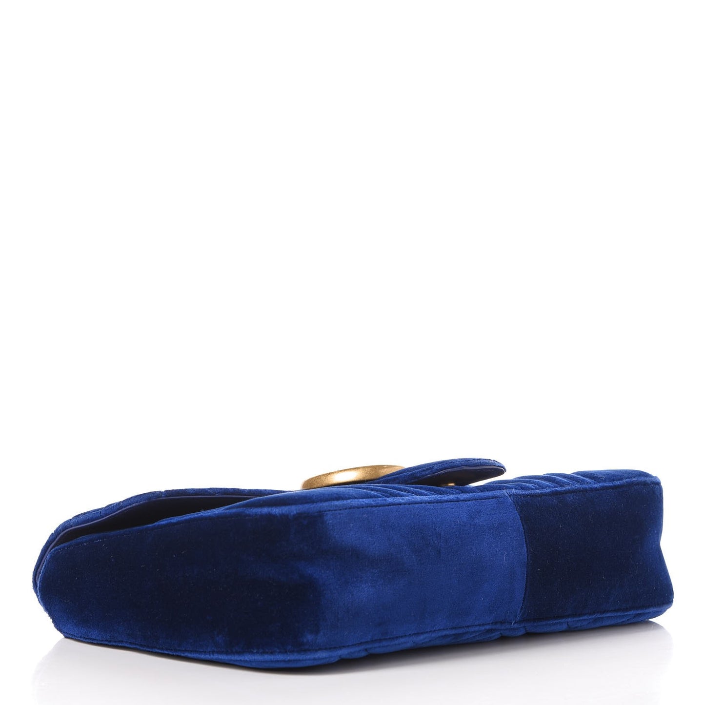 Velvet Matelasse Medium GG Marmont Shoulder Bag Cobalt Blue
