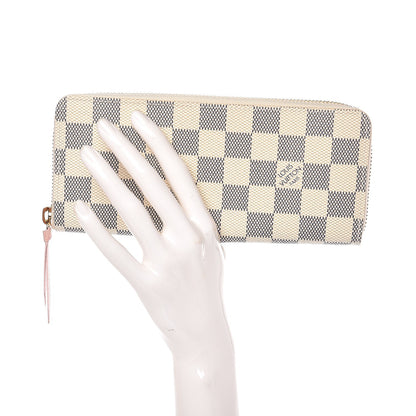 Louis Vuitton Damier Azur Clemence Wallet Rose Ballerine 2 of 8