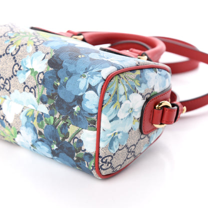 Gucci GG Supreme Monogram Blooms Mini Boston Navy Blue Hibiscus 9 of 9