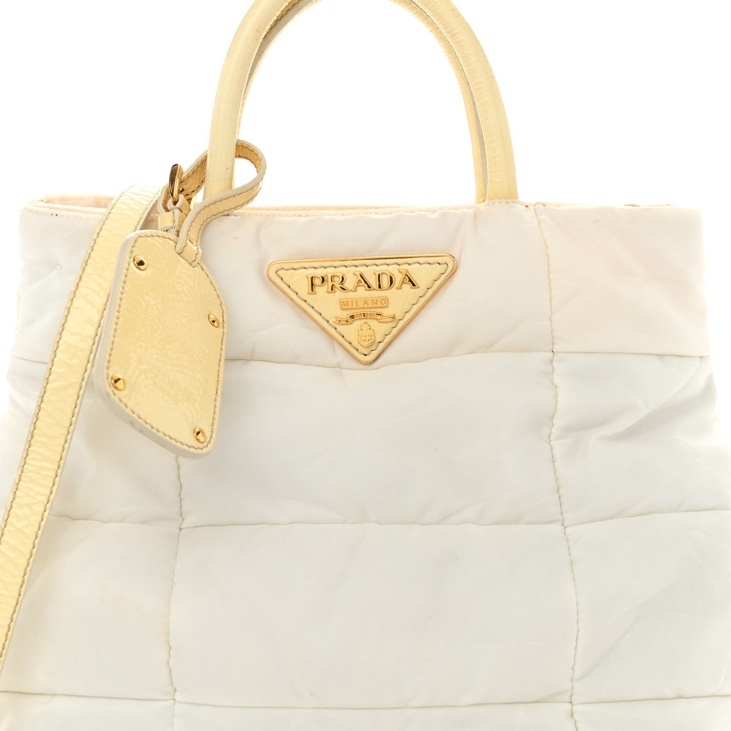 Crispy Nylon Shopping Tote Bianco