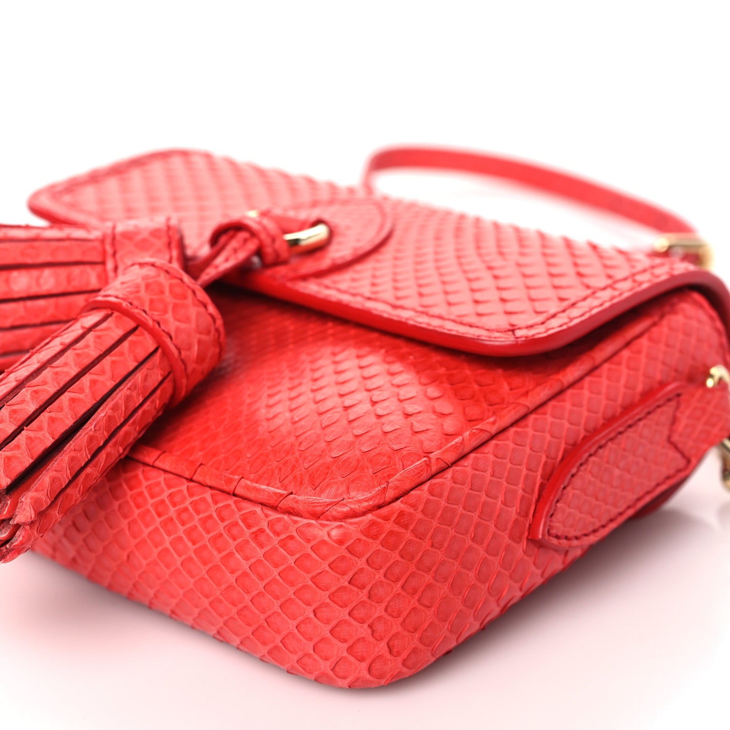 Burberry Python London Mini Berkeley Crossbody Bag Cadmium Red 9 of 11