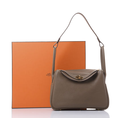 Hermes Taurillon Clemence Lindy 26 Etoupe 9 of 9