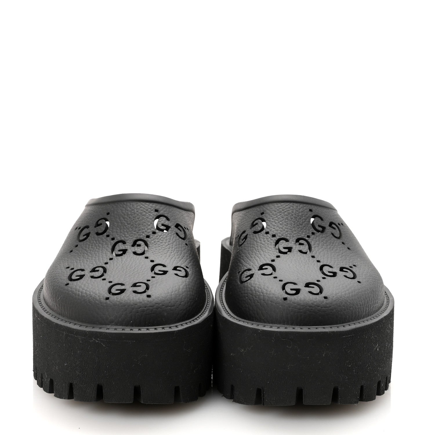 Gucci Rubber GG Monogram Perforated Elea Platform 55mm Lug Sole