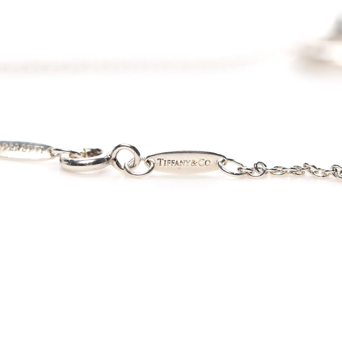 Sterling Silver Diamond 22mm Elsa Peretti Open Heart Pendant Necklace