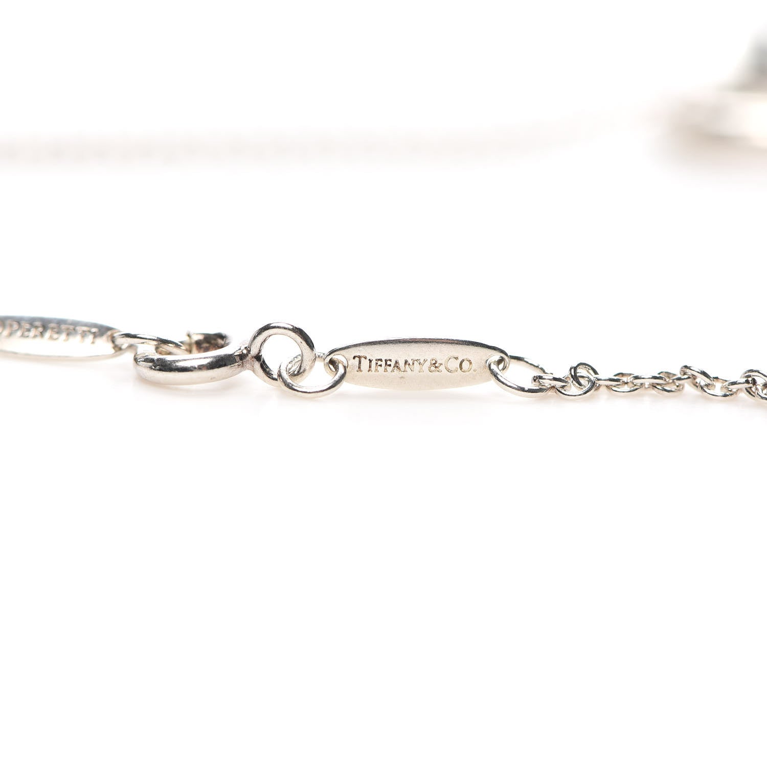 Tiffany Sterling Silver Diamond 22mm Elsa Peretti Open Heart Pendant Necklace 7 of 8