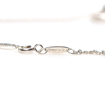 Tiffany Sterling Silver Diamond 22mm Elsa Peretti Open Heart Pendant Necklace 7 of 8
