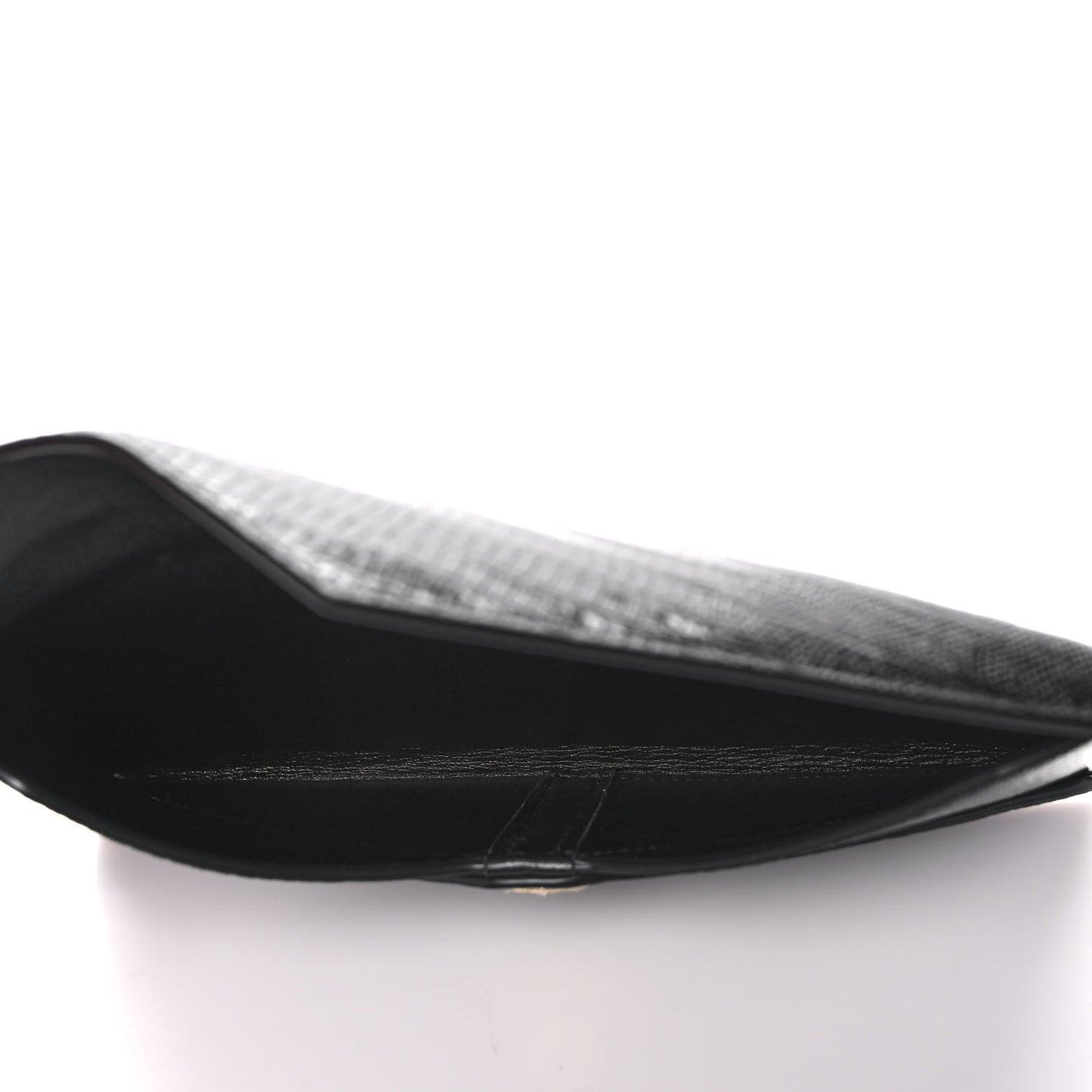 Calfskin Lizard Embossed Paloma Monogram Clutch Black