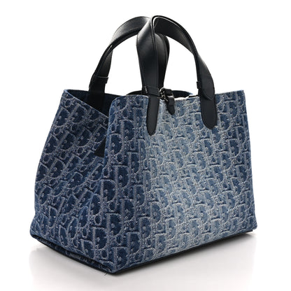 Christian Dior Denim Jacquard Oblique Medium Toujours Blue 4 of 13