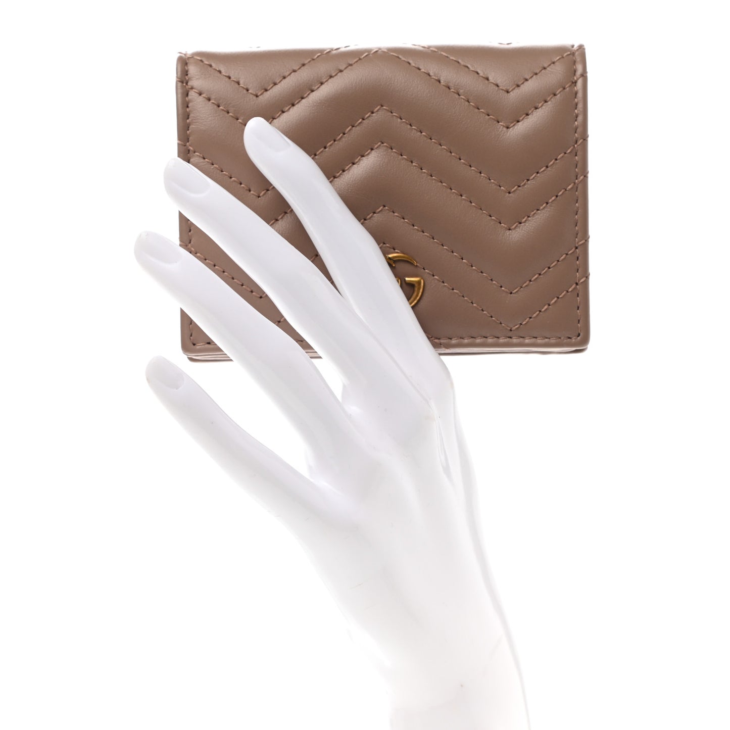 Calfskin Matelasse GG Marmont Card Case Wallet Porcelain Rose