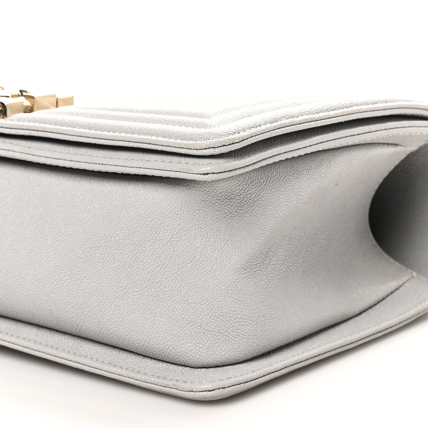 Chanel Caviar Quilted Medium Boy Flap Light Grey 10 of 10