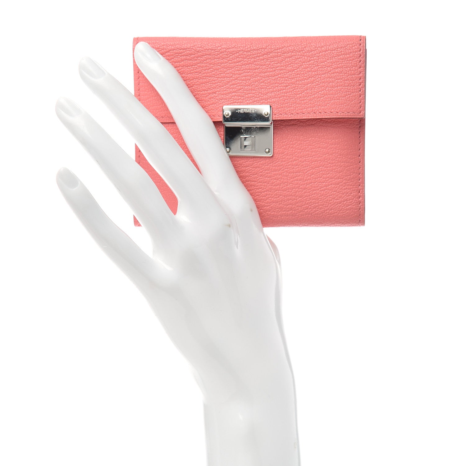Hermes Chevre Mysore Mini Clic Card Holder Rose D'Ete 2 of 6