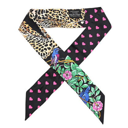 Hermes Silk Jungle Love Love Twilly Black Vert Rose Vif 1 of 4