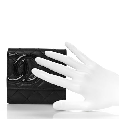 Chanel Lambskin Quilted Cambon Flap Wallet Black 2 of 14