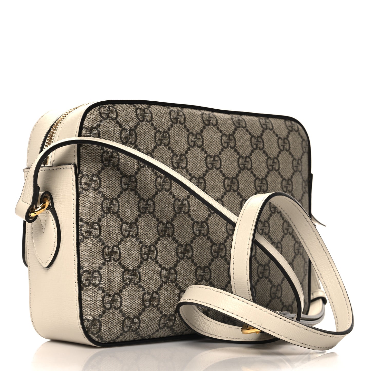 GG Supreme Monogram Small Horsebit 1955 Shoulder Bag Beige Mystic White