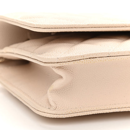Chanel Caviar Quilted Wallet On Chain WOC Light Beige 9 of 11