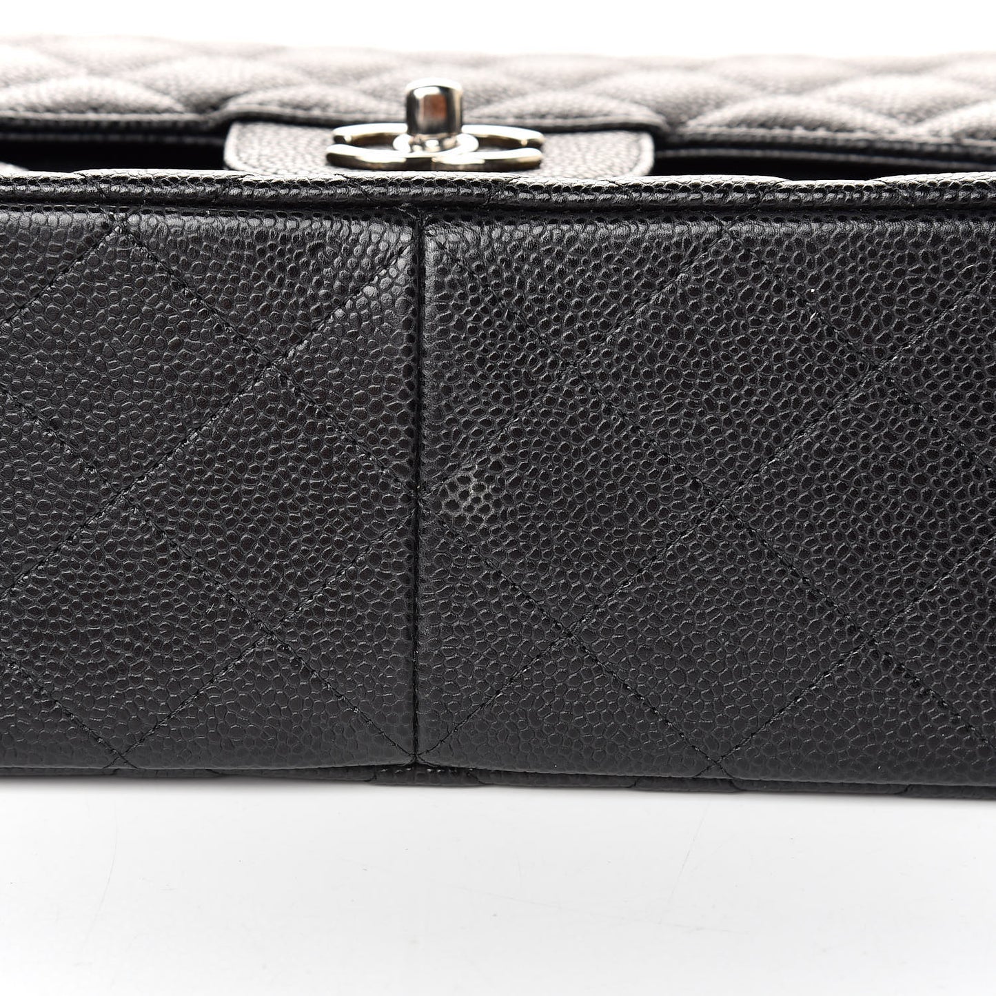 Caviar Quilted Jumbo Double Flap Black