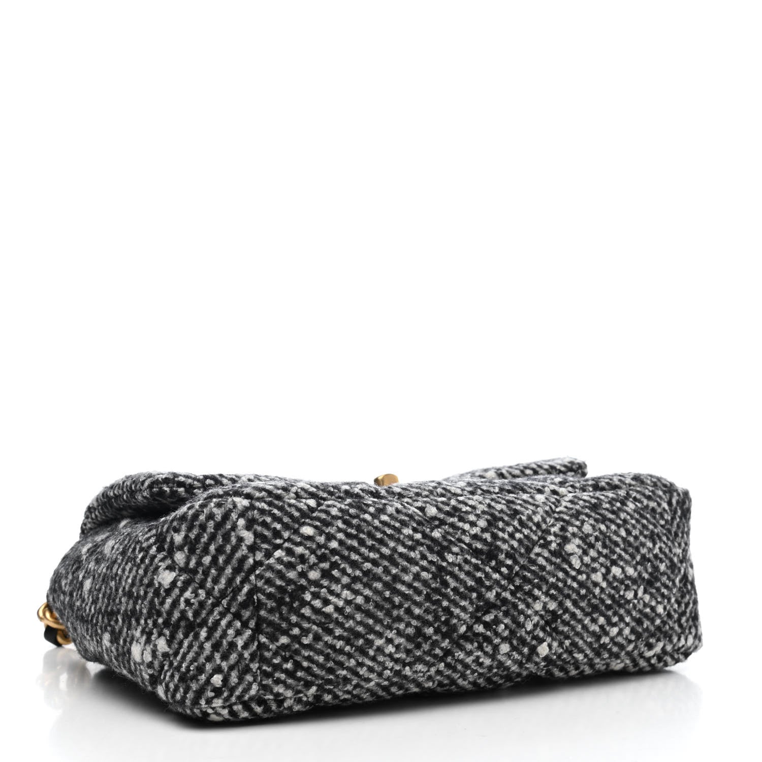 Chanel Tweed Quilted Medium Chanel 19 Flap Black White 3 of 4